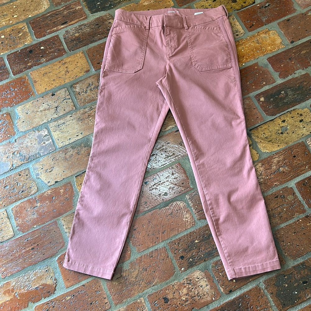 Old Navy Mid-Rise Pixie Chino Side-Stripe Utility Ankle Pants sz8 - Picture 3 of 10